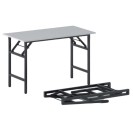 Konferenčný stôl FAST READY s čiernou podnožou 1200 x 600 x 750 mm, sivá