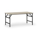 Konferenčný stôl FAST READY s čiernou podnožou, 1600 x 800 x 750 mm, breza