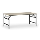 Konferenčný stôl FAST READY s čiernou podnožou, 1800 x 900 x 750 mm, breza