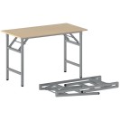 Konferenčný stôl FAST READY so striebornosivou podnožou 1200 x 600 x 750 mm, buk