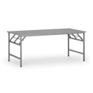 Konferenčný stôl FAST READY so striebornosivou podnožou, 1800 x 900 x 750 mm, sivá