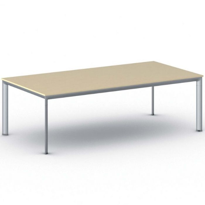 Konferenztisch, Besprechungstisch PRIMO INVITATION 2400 x 1200 mm, graues Fußgestell, Birke