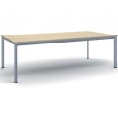 Konferenztisch, Besprechungstisch PRIMO INVITATION 2400 x 1200 mm, graues Fußgestell, Eiche natur