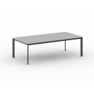 Konferenztisch, Besprechungstisch PRIMO INVITATION 2400 x 1200 mm, schwarzes Fußgestell, grau