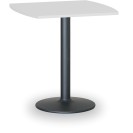 Konferenztisch rund, Bistrotisch FILIP II, 66x66 cm, schwarze Fußgestell, Platte weiße