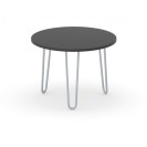 Konferenztisch rund SPIDER, Durchmesser 60 cm, graues Fußgestell, Platte Graphit