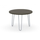 Konferenztisch rund SPIDER, Durchmesser 60 cm, graues Fußgestell, Platte Wenge