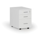 Kontenerek biurowy mobilny na teczki zawieszkowe PRIMO WHITE, 3 szuflady, biały