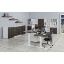 Kontenerek biurowy mobilny PRIMO WHITE, 3 szuflady, biały/wenge