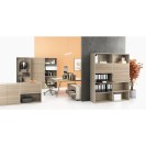 Kontenerek biurowy na kółkach LAYERS, 3 szuflady, 400 x 600 x 575 mm, dąb naturalny / dąb bielony