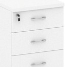 Kontenerek biurowy na kółkach MIRELLI A+, 4 szuflady, biały