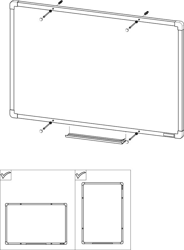 Korková nástěnka boardOK v hliníkovém rámu, 600 x 450 mm, eloxovaný rám