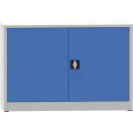 KOVONA JUMBO Werkstattregalschrank, 1 Einlegeboden, verschweißt, 800 x 1200 x 500 mm, grau/blau