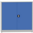 KOVONA JUMBO Werkstattregalschrank, 2 Einlegeböden, verschweißt, 1150 x 1200 x 500 mm, grau/blau