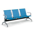 Kovová lavica do čakární STRONG, 3-sedadlo, modrá