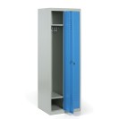 Kovová šatní skříňka ECONOMIC, demontovaná, modré dveře, cylindrický zámek