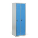 Kovová šatní skříňka ECONOMIC, demontovaná, modré dveře, otočný zámek