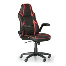 Kožená kancelářská židle GAME, černá/červená