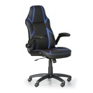 Kožená kancelářská židle GAME, černá/modrá