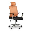 Krzesło biurowe ELITE NET, pomarańczowy/czarny