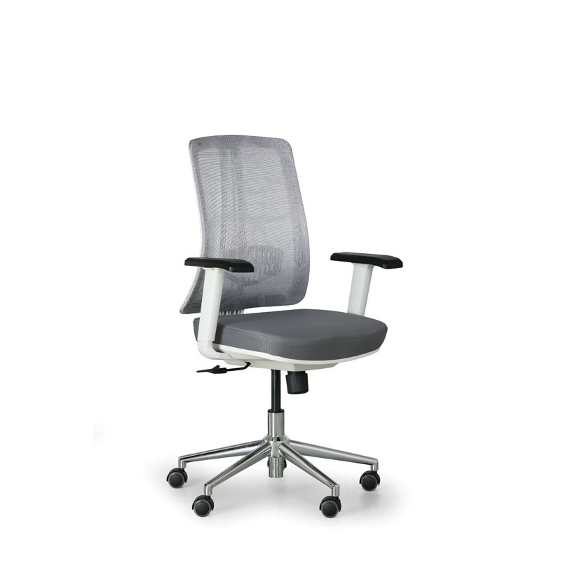 Krzesło biurowe HUMAN, biały/szary