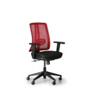 Krzesło biurowe HUMAN, czarny/czerwony