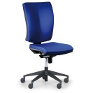 Krzesło biurowe LEON PLUS, niebieskie, bez podłokietników
