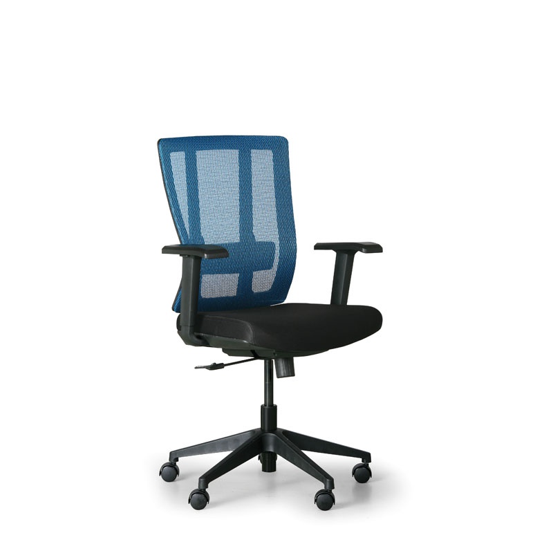 Krzesło biurowe MET, czarny/niebieski