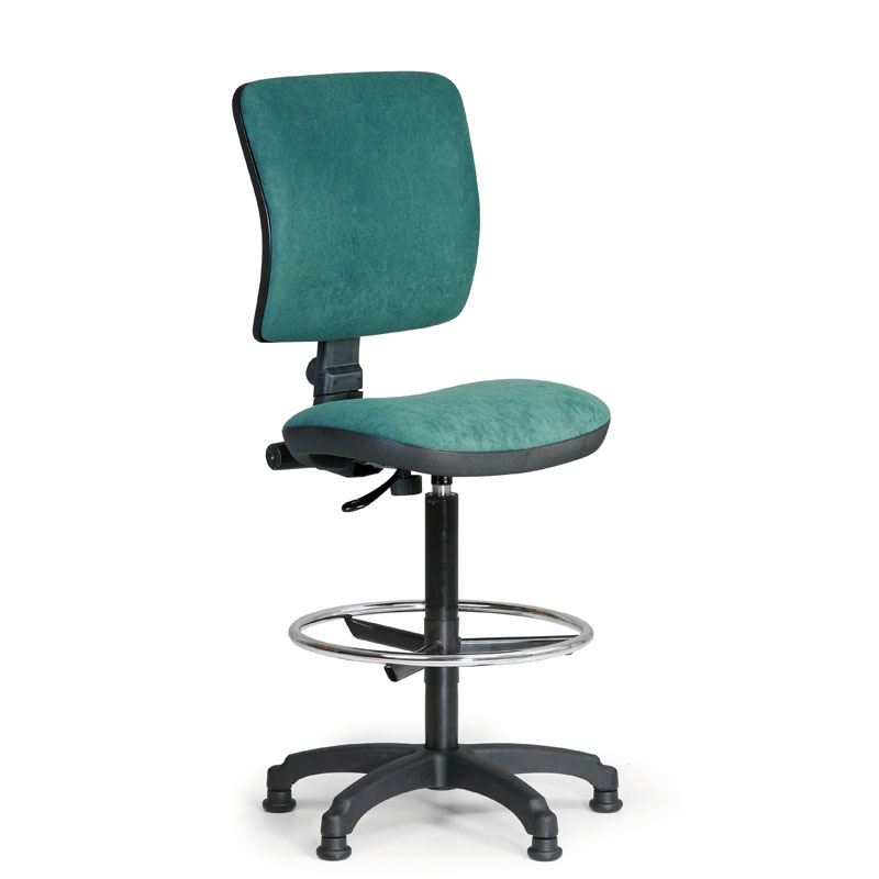 Krzesło biurowe MILANO II bez podłokietników, podwyższone, stały kontakt, ślizgacze, zielone