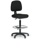 Krzesło biurowe MILANO z podnóżkiem, podwyższone, ślizgacze, czarne
