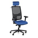 Krzesło biurowe OMNIA z zagłówkiem, niebieski