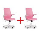 Krzesło biurowe z siatkowanym oparciem BUTTERFLY 1+1 GRATIS, różowy