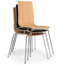 Krzesło do jadalni drewniane z chromowaną konstrukcją KENT, buk