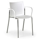 Krzesło do jadalni plastikowe COFFEE BREAK, białe