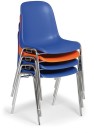 Krzesło do jadalni plastikowe ELENA, pomarańczowe, chromowane nogi