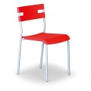 Krzesło do jadalni plastikowe LINDY, czerwone