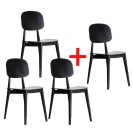 Krzesło do jadalni plastikowe SIMPLY 3+1 GRATIS, czarne