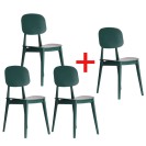 Krzesło do jadalni plastikowe SIMPLY 3+1 GRATIS, zielone