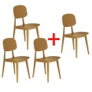 Krzesło do jadalni plastikowe SIMPLY 3+1 GRATIS, żółte