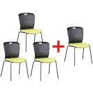 Krzesło konferencyjne plastikowe OPEN, zielone, 3+1 GRATIS