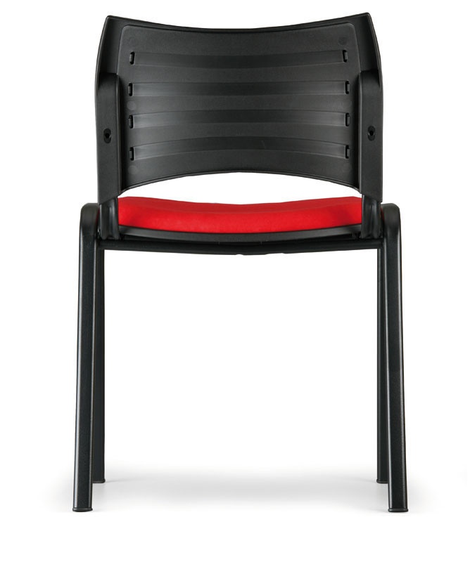 Krzesło konferencyjne SMART - chromowane nogi, bez podłokietników, czarny
