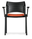 Krzesło konferencyjne SMART, chromowane nogi, z podłokietnikami, czarne