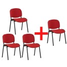 Krzesło konferencyjne VIVA 3+1 GRATIS, czerwone
