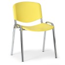 Krzesło plastikowe ISO, żółte, konstrukcja chrom
