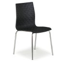 Krzesło plastikowe, metalowa konstrukcja MEZZO 3+1 GRATIS, czarne