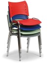 Krzesło plastikowe SMART - chromowane nogi, szare