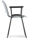 Krzesło plastikowe Smart - chromowane nogi z podłokietnikami, szare