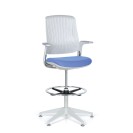 Krzesło robocze GREG na ślizgaczach, niebieskie
