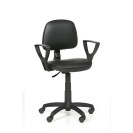 Krzesło robocze na kółkach MILANO z podłokietnikami, permanentny kontakt, do miękkich podłóg, czarne