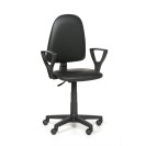 Krzesło robocze na kółkach TORINO z podłokietnikami, permanentny kontakt, do miękkich podłóg, czarne